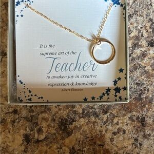 Elegant Gold Circle Pendant Necklace